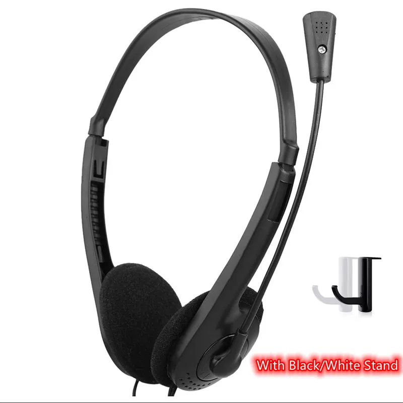 High Quality 3.5mm Wired Jack Stereo Headset Noise Cancelling Earphone With Microphone Adjustable Headband For Computer Laptop