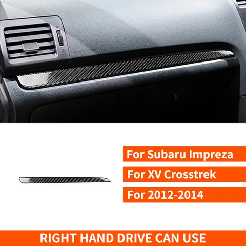 Для Subaru Impreza WRX XV Crosstrek 2012 2013 2014, углеродное волокно, копилот, панель приборной панели, декоративные полоски, наклейки, автомобильные аксессуары