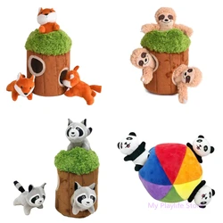 4 Pcs/Set Creative Tree House Pet Toys Interesting Hide Seek Dog Cat Toy Soft Stuffed Animal Toy Puppy Squeak Toys Pet Supplies