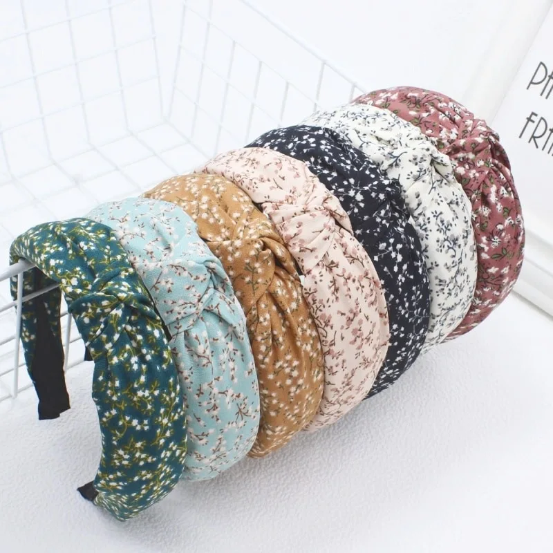 Fashion Top Knot Twist Hairband Elastic Headwear Printing Cloth Hair Hoop Headwrap Headband for Women Headdress Hair Accessories