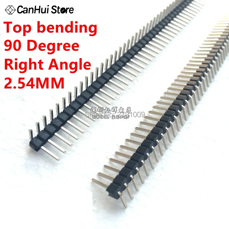 2.54MM 1*40P 1X40P 90 degree Right angle Single Row Male Pin Header Positive/Reverse/Top bending PCB Board Connector Pinheader