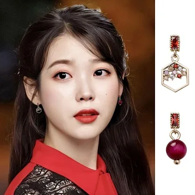 DEL LUNA Hotel IU Korean dramas TV ресницы piercing personality Eardrop Elegant For Women Earrings pendientes brincos ornament