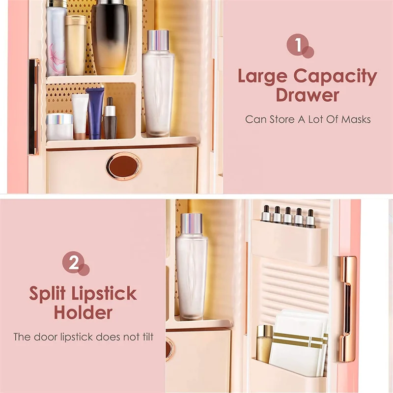 Mini nevera de maquillaje de 12L, pantalla táctil de lujo con luz LED, temperatura constante inteligente, preservación del cuidado de la piel
