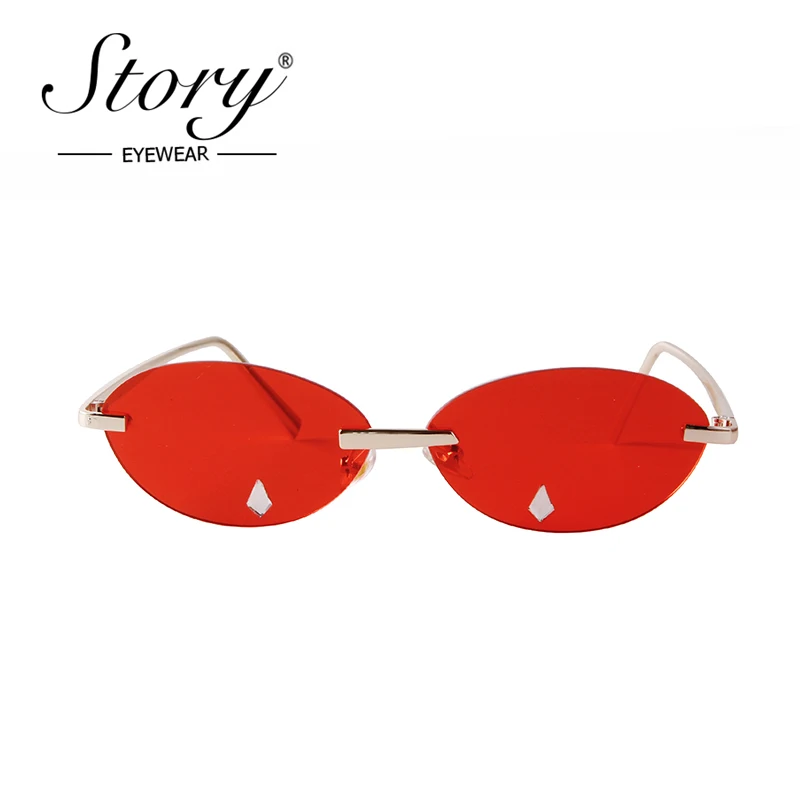 

STORY 2021 New Trendy Tears Rhinestone Festival Party Sunglasses Fashion Oval Sun Glasses Women Men Red Ocean Lens Shades S9219Q