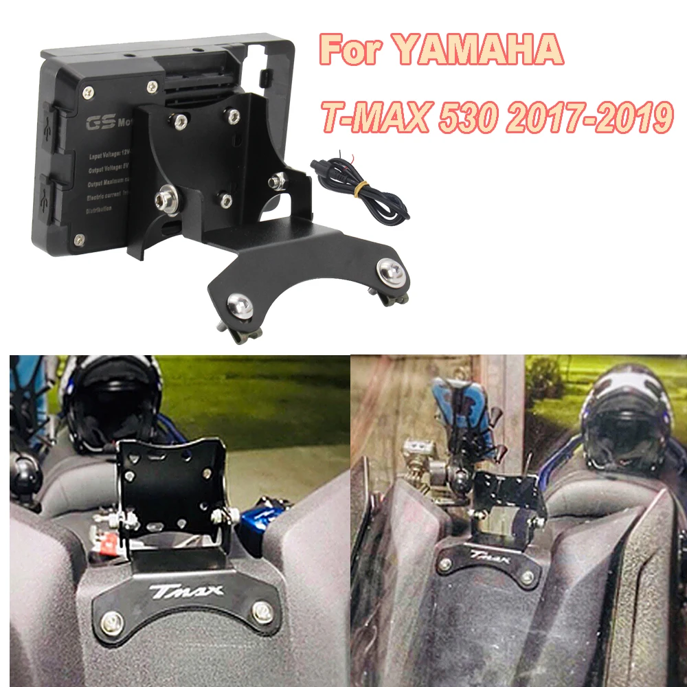 

For YAMAHA TMAX 530 T-MAX 530 Motorcycle Accessories Windscren Bracket Mount Smartphone GPS Holder 2017 - 2019