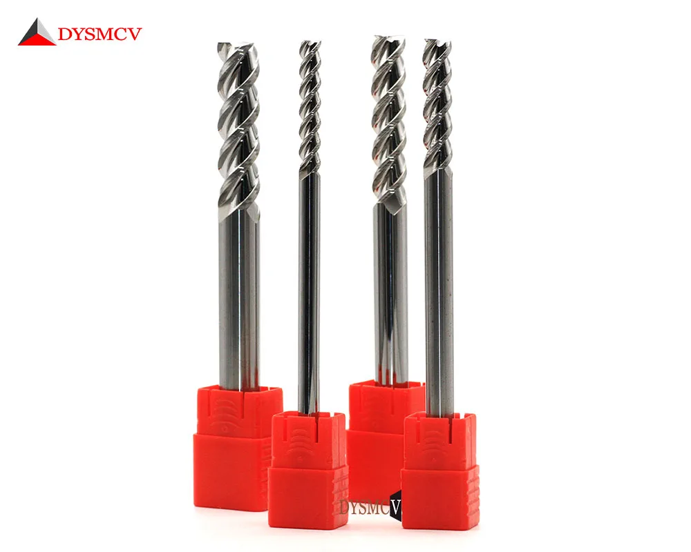 HRC60Milling Cutter Alloy Coating Tungsten Steel Tool  Aluminum Cnc Maching 3 Blade Endmills Top Milling Cutter Wood Milling Cut