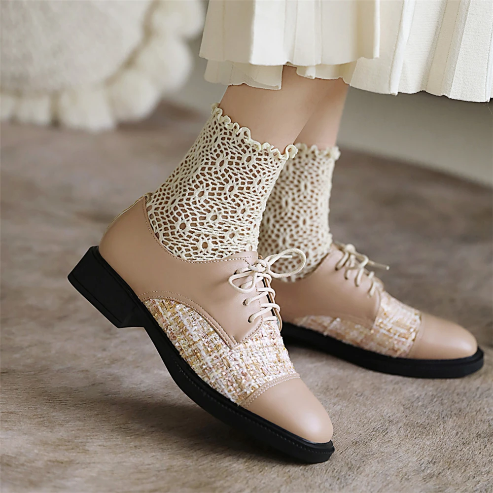 2024 Spring Fashion Korean Shoes Leather Shoes Women Creepers Oxford Shoes For Women Zapatos Casuales De Mujer Mocassin Femme