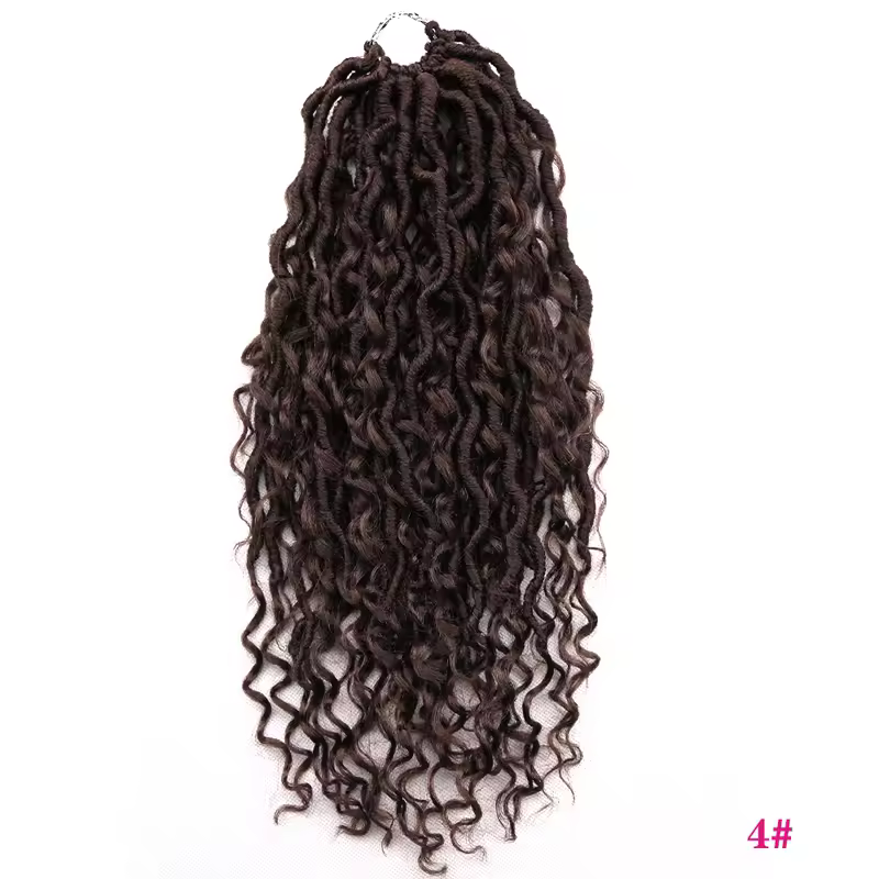 Synthetic Goddess Locs Crochet Hair Braids Curly Faux Locs Braiding Hair Extensions Wig For Women Black Hippie Boho Style - Image 13