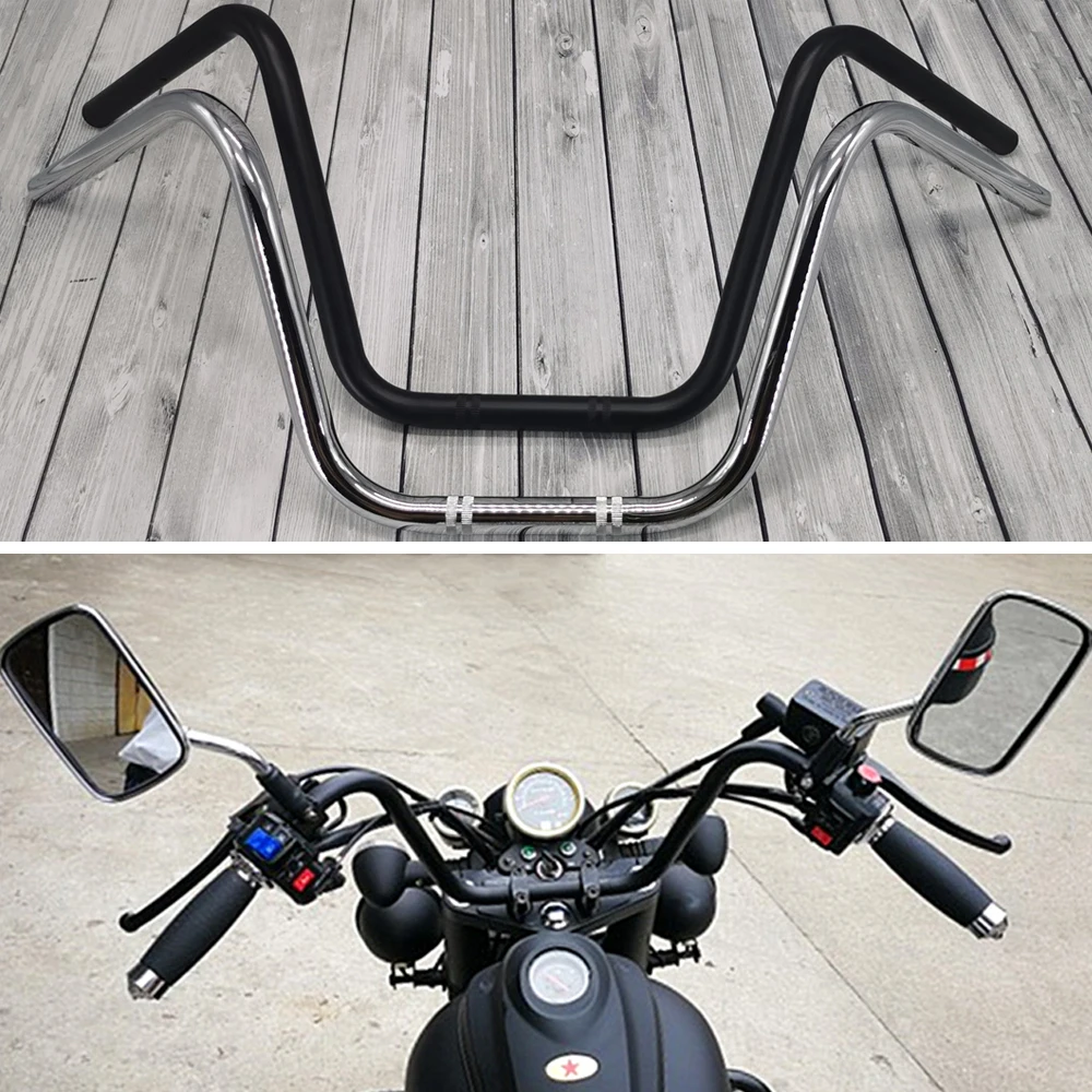 Motorcycle Handlebar 22mm Super High Motorbike Scooter Handle Bars Retro Bike Bobber Chopper Cruiser Dyna Softail Steering Wheel