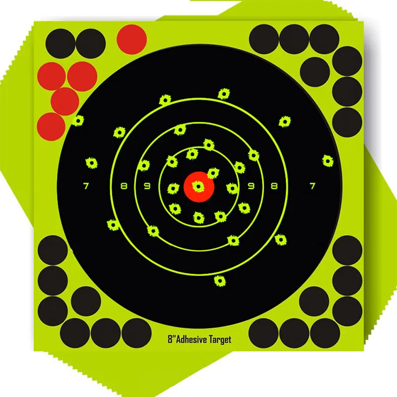 20pcs 8 Inch Adhesive Target Colorful Reactive Splatter Stickers Shoot Targets Air Rifle Gun Shooting Target Hunting Training