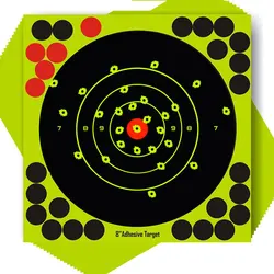 20pcs 8 Inch Adhesive Target Colorful Reactive Splatter Stickers Shoot Targets Air Rifle Gun Shooting Target Hunting Training