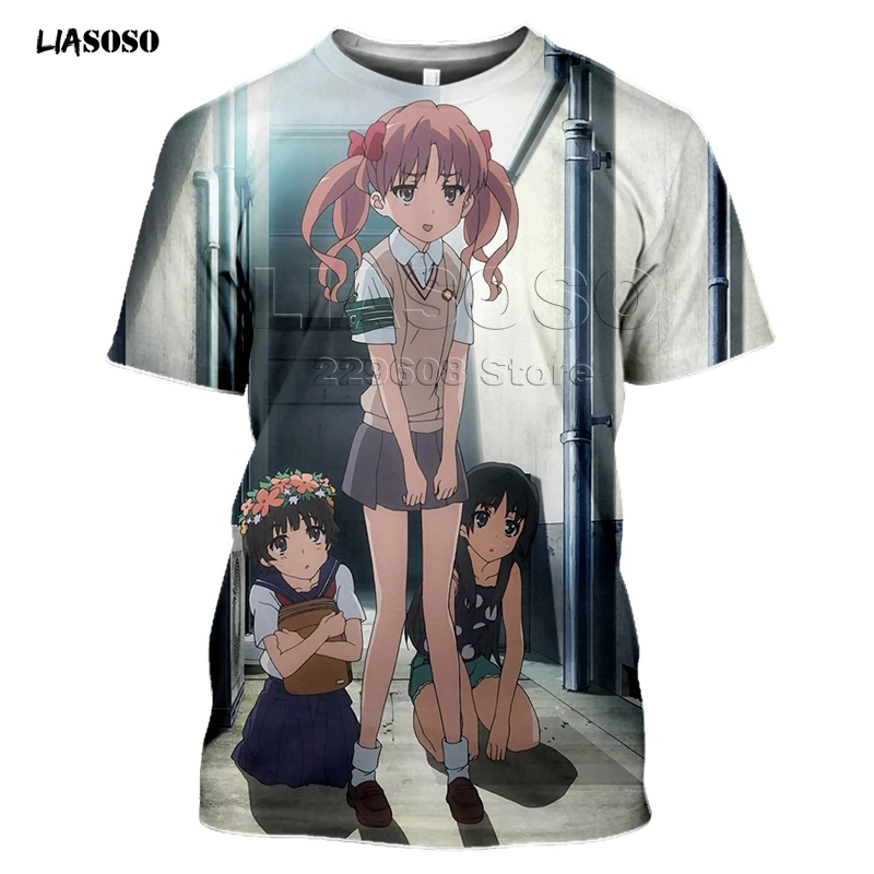 Liasoso-男性と女性のための3DプリントTシャツ,アニメ,映画,科学機関銃,原宿,衣類