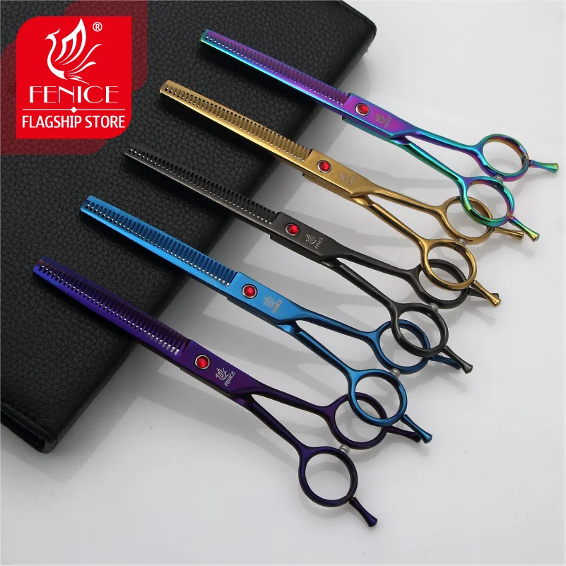 

Fenice 6.5/7 inch Professional Pet Dog Grooming Scissors Thinning Shears Thinning Rate about 25-30%