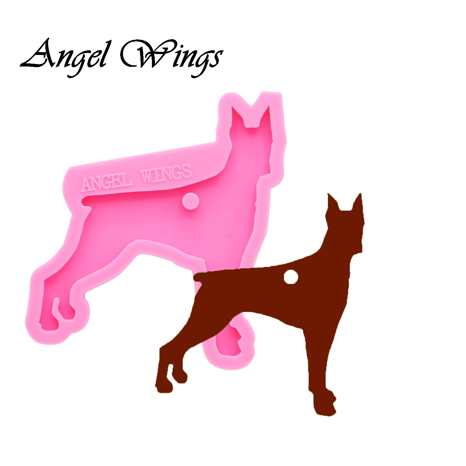 Porte-clés chiens/Corgi/carlin/Chichi/Doberman moules en Silicone DIY pour bijoux brillants porte-clés en résine époxy moule personnalisé DY0128