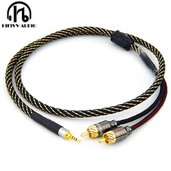 Kabel audio HIFI 2.5mm JACK zrównoważony interfejs 4.4 do 2 kabel sygnałowy rca linia AUX wzmacniacz słuchawkowy linia 2.5mm wtyczka do 2 RCA