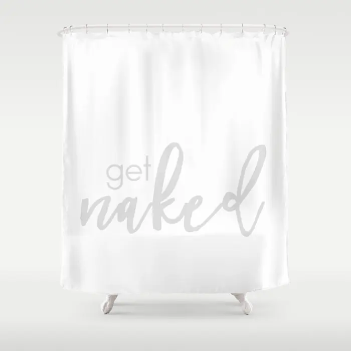 Lovely Bathing Get Naked Light Gray on White Shower Curtain Waterproof Bathroom Curtain Bathroom Shower Accessories Bath Curtain