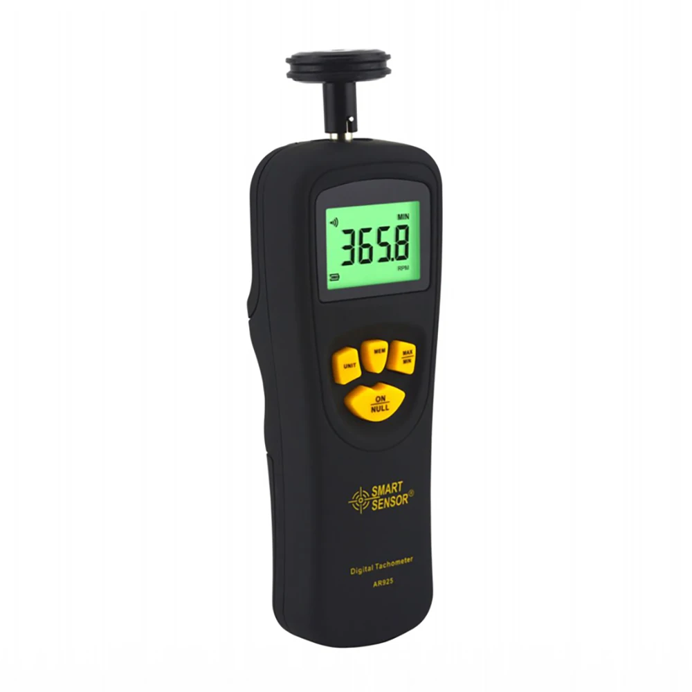 SMART SENSOR 0.5~19999 RPM AR925 Contact Digital Tachometer Rotation Meter with LCD Backlight Display Speed