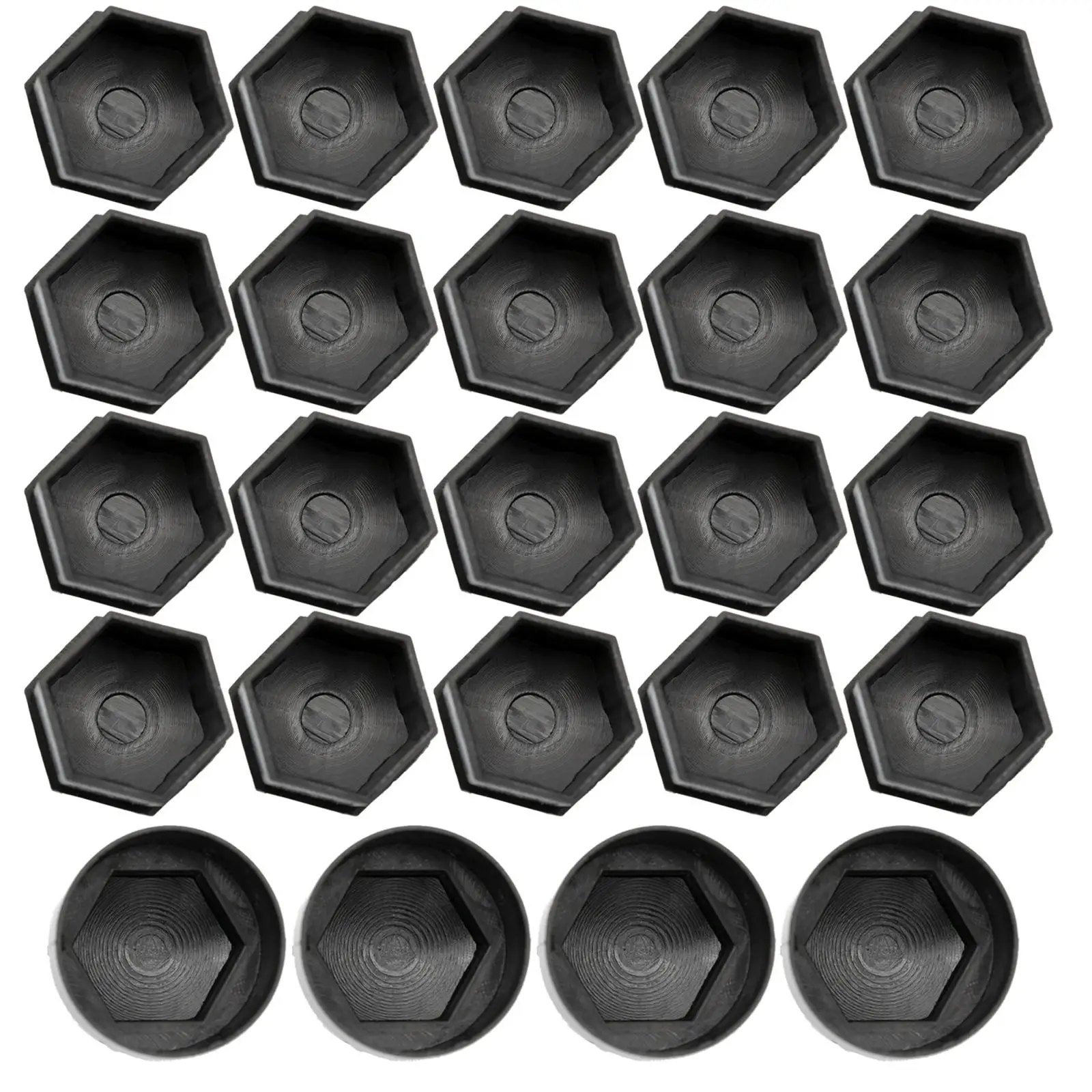 17MM 24Pcs Black/Grey Car Wheel Nut Cap Protection Covers Caps Tool Anti-Rust Auto Hub Screw Cover Tyre Bolt Exterior Decoration