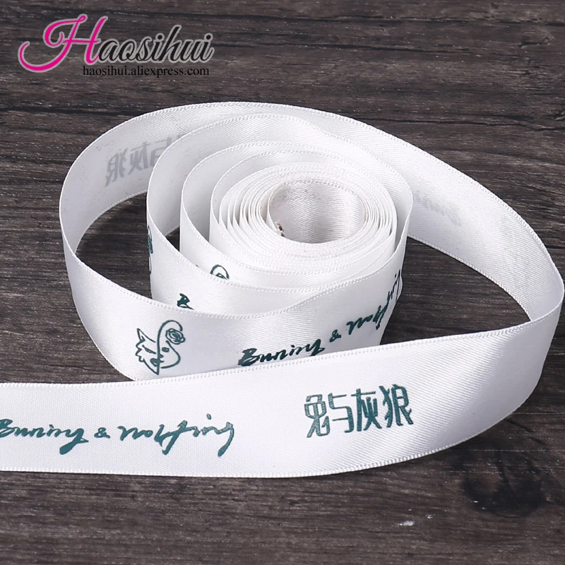 1-1/2''(39mm) Personalized Logo Three-Dimensional Ribbons Brand Printed Birthday Party Decoration Satin Ribbons 100yards/lot