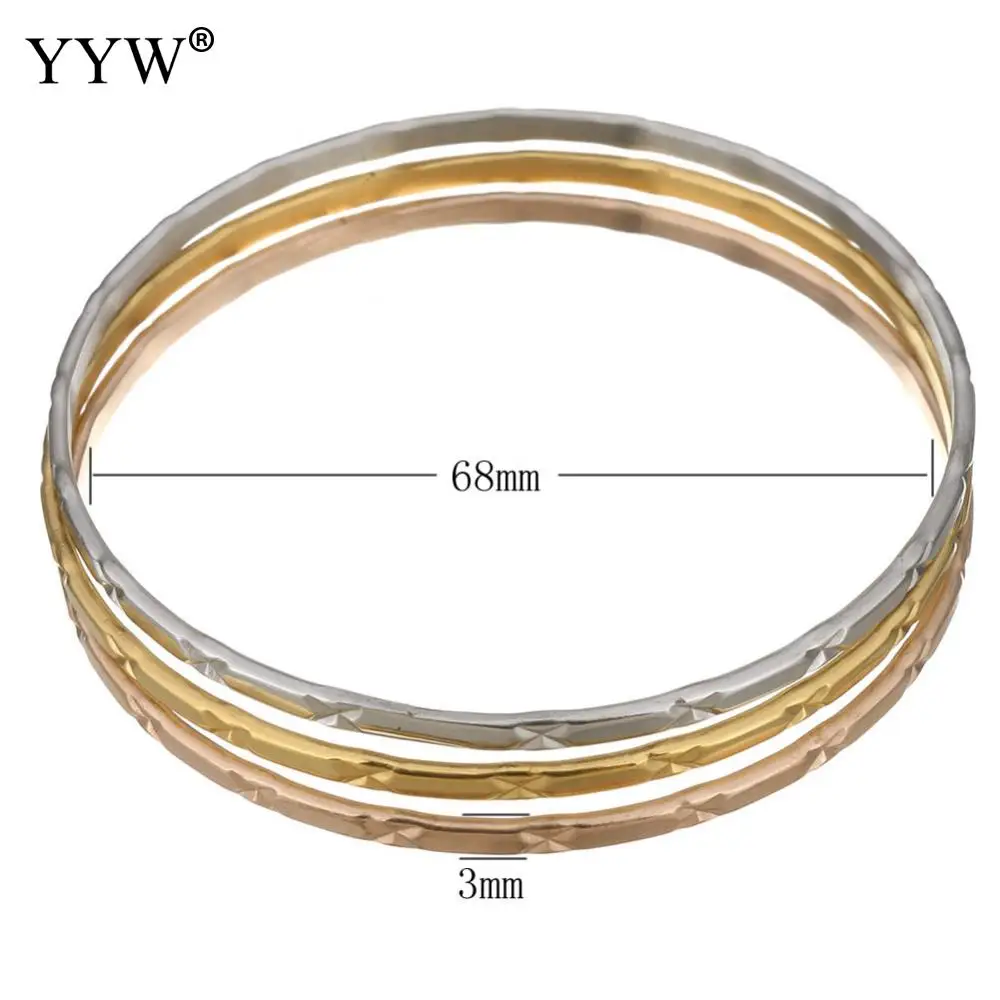 7pcs Stainless Steel Bangle Flower Cut Roman Style Stainless Steel Bangle Lover Charm Bracelet For Women 3.70mm Inner