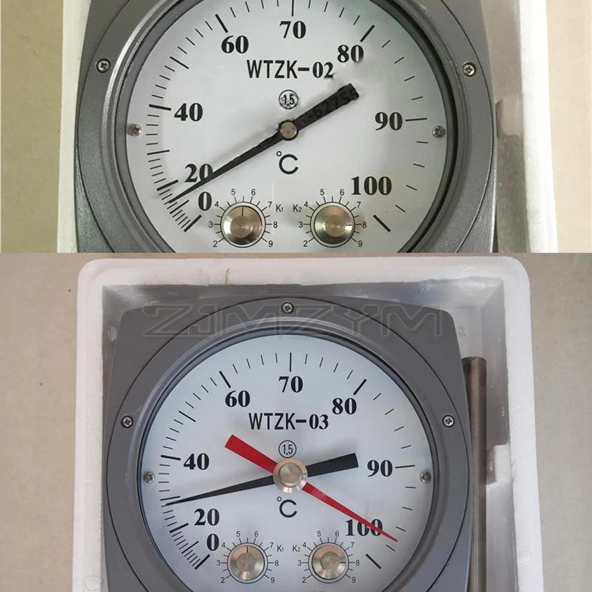 Pressure Type Temperature Indicating Controller Thermometers For Transformers 0～100℃ Non-linear Measuring Range WTZK-02/WTZK-03