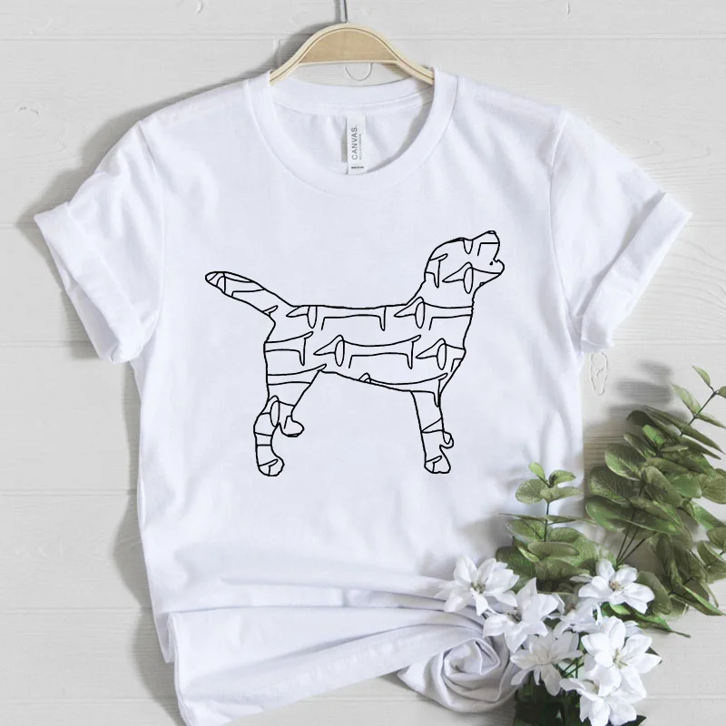 

Female T-shirt Dog Graphic t shirt Simple Women Clothing Casual Tees Summer Short Sleeve t-shirt women 3XL