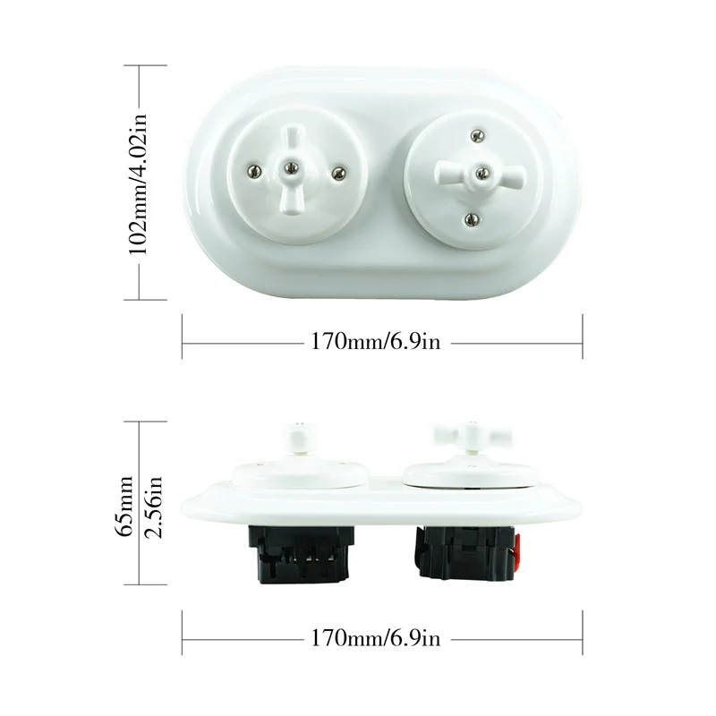 Imagem -05 - Interruptor de Iluminação de Porcelana de Montagem Desmontada Interruptores Elétricos de Parede 240v 16a