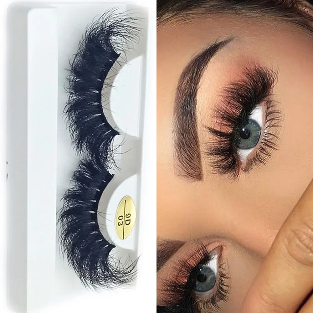Pairs 9D Reusable Handmade Craft Thick Long Soft Band False Eyelashes Extension 9D Faux Mink Eyelashes Wispy Fluffy Eye Lashes