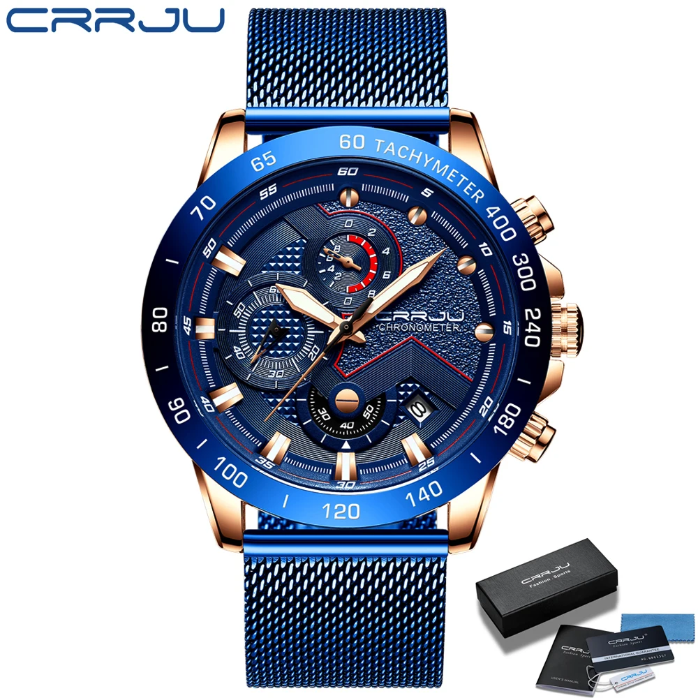 Fashion Mens Watches Top Brand Luxury WristWatch Quartz Clock Blue Watch Men Waterproof Sport Chronograph Relogio Masculino