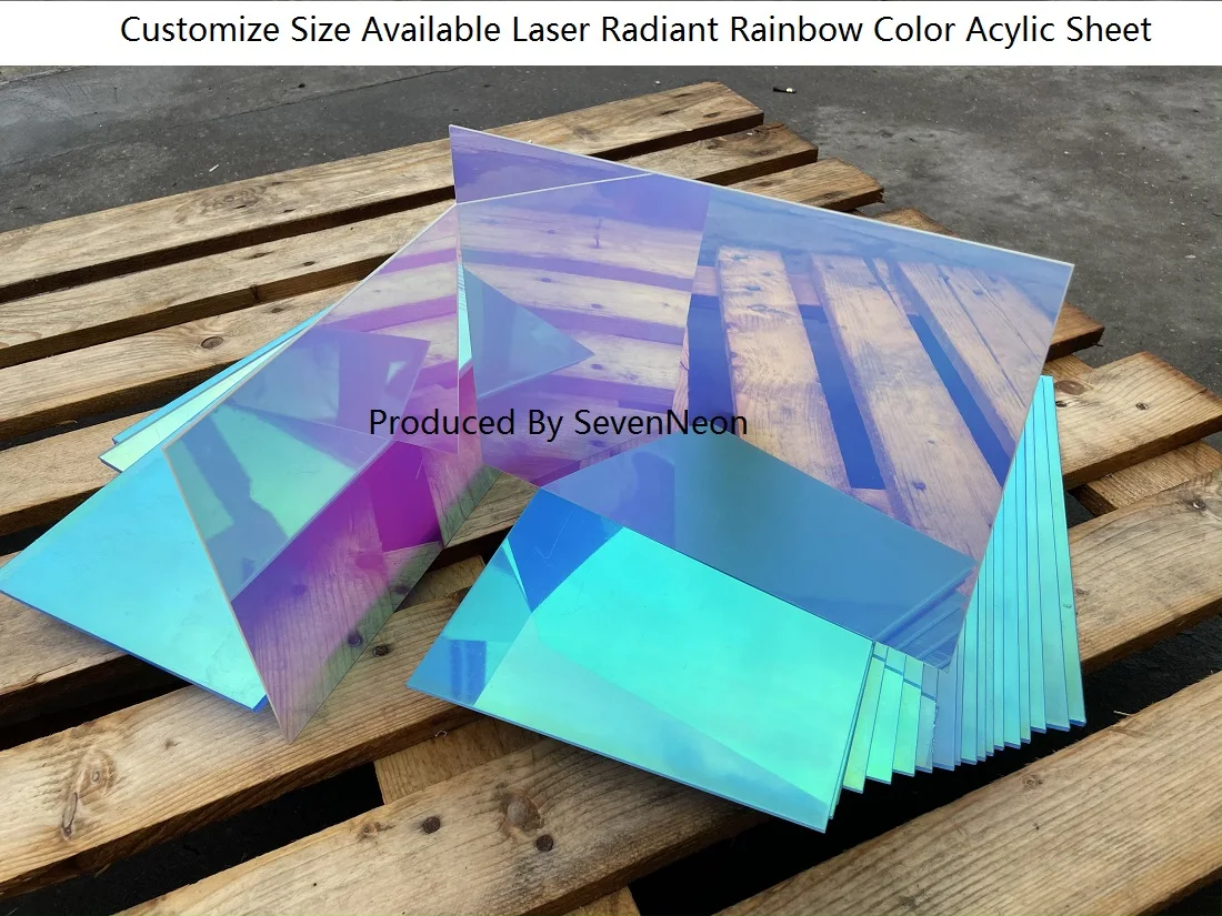 Laser Plexiglass Rainbow Board Acrylic (PMMA) Iridescent/Radiant Sheet,Organic Glass Plate Oргстекло For Advertising/Decorate