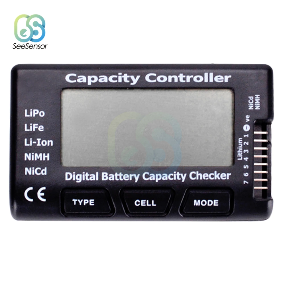 RC Meter 7 Digital Cell Battery Capacity Checker Controller Battery Voltage Tester Checking Tool For LiPo LiFe Li-ion Nicd NiMH