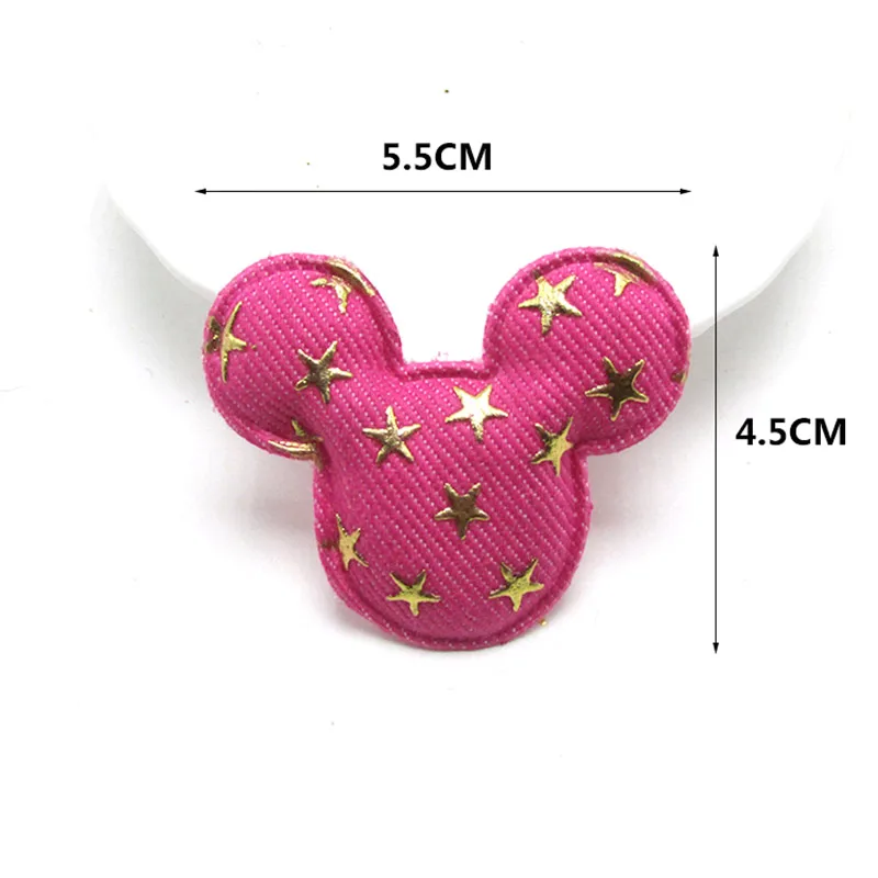 32Pcs Denim Gold Stamp Star Heart Mouse Head Crown Shape Appliques For DIY Headwear Hairpin Crafts Decor Accessories