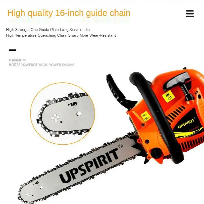 Household 16-Inch Small Gasoline Saw High Power Chain Saw, Logging Chain Saw Garden Tool Chain Saw