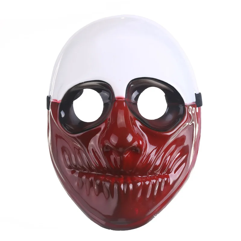 New Newest Topic Game Series Plastic Old Head Clown Flag Red Head Masquerade Supplies Halloween Horror Mask Payday 2 Masks