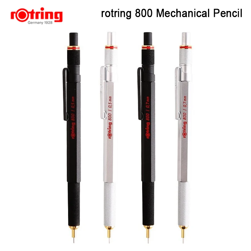 

Карандаш механический автоматический Rotring 800, серебристый/черный, металлический, 0,5 мм/0,7 мм, 1 шт.