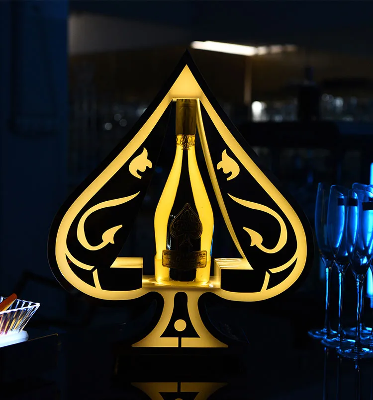 Custom Logo Glorifier Display VIP Service Ace of Spade Champagne Bottle Presenter for Night Club Lounge Wedding Party Bar KTV