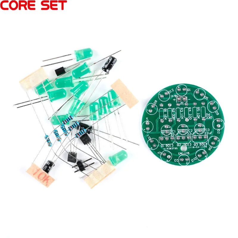 LED Water Flowing Lamp Production DIY Kit Electronic Component Training Welding Practice LED Board Red/Yellow/Blue/Green Color
