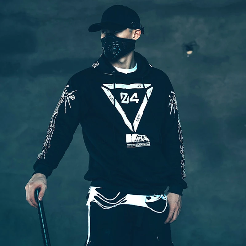 11 BYBB\'S DARK Punk Creative Print Hoodie Men Fashion Motorcycle Sweatshirt Pullover Harajuku Hip Hop Streetwear Hoodies WB538