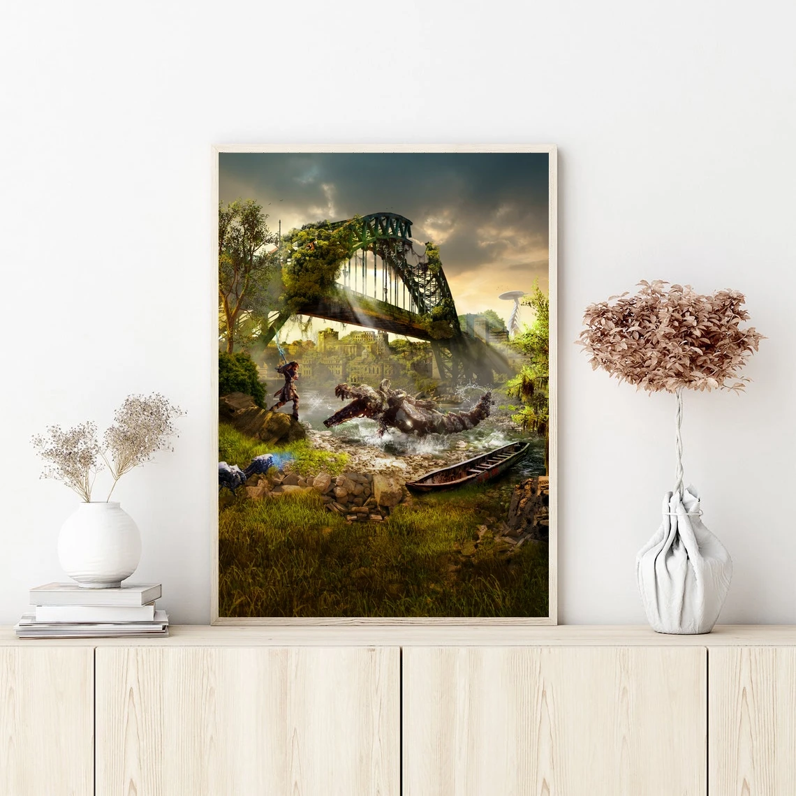 Horizon Zero Dawn Snapmaw Game Cover Poster Wall Art Canvas Painting Bedroom Living Room Home Decoration (No Frame)