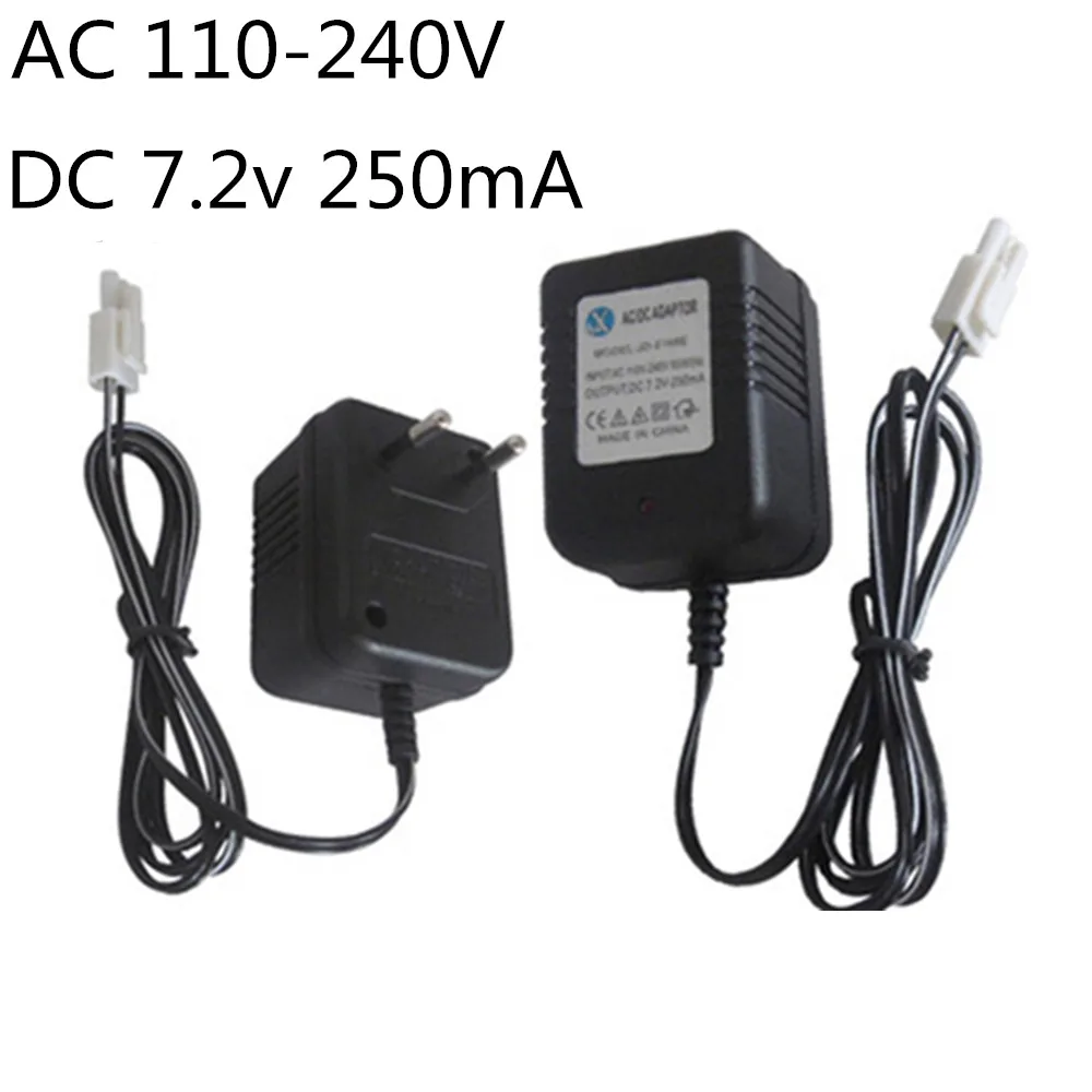 7.2V 250mA battery charger For RC toy car parts 7.2v nimh nicd battery charger EL plug AC 110-240V DC 7.2V 250mA