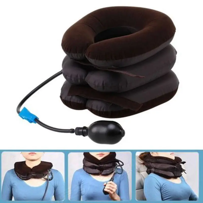 Cervical Neck Traction Device Headache Shoulder Pain Relax Brace Support Pillow