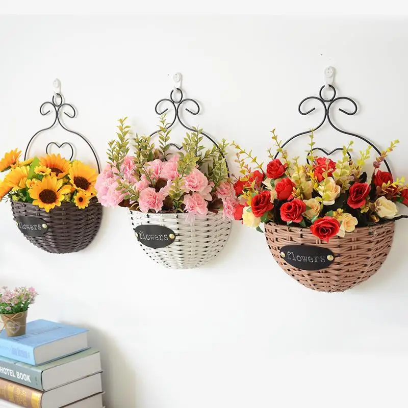 

Artificial Daisy Sunflower Bouquet, Artificial Flower Decoration, Home Living Room Wall Hanging Flower Basket