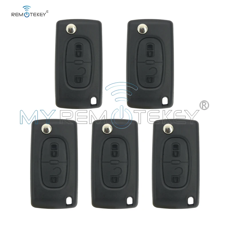 

Remtekey 5pcs CE0523 Flip remote key for Citroen Peugeot 2 button 433mhz HU83 blade PCF7941 electronic circuit board remtekey