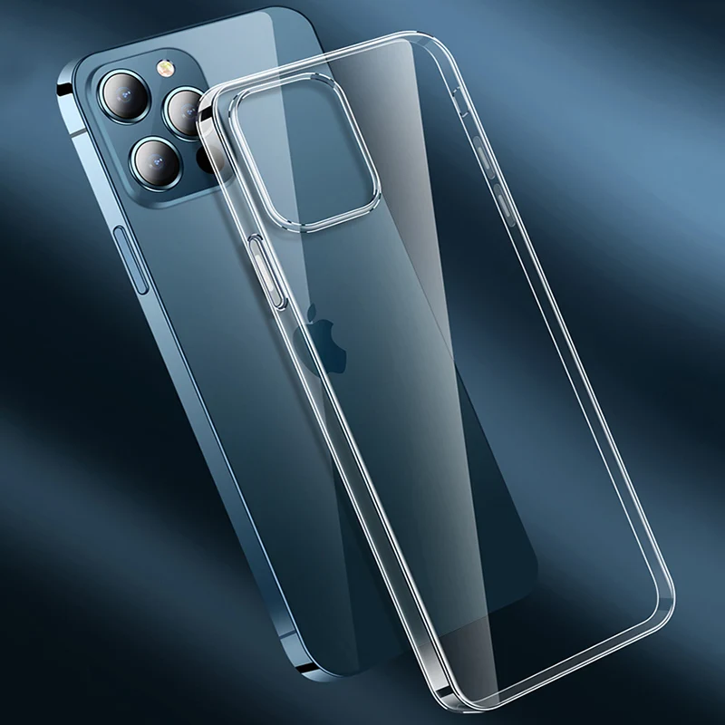 Funda transparente para iPhone 11 12 13 14 15 Pro Max, silicona TPU suave para iPhone X XS Max XR 8 7 Plus, cubierta trasera clara 5