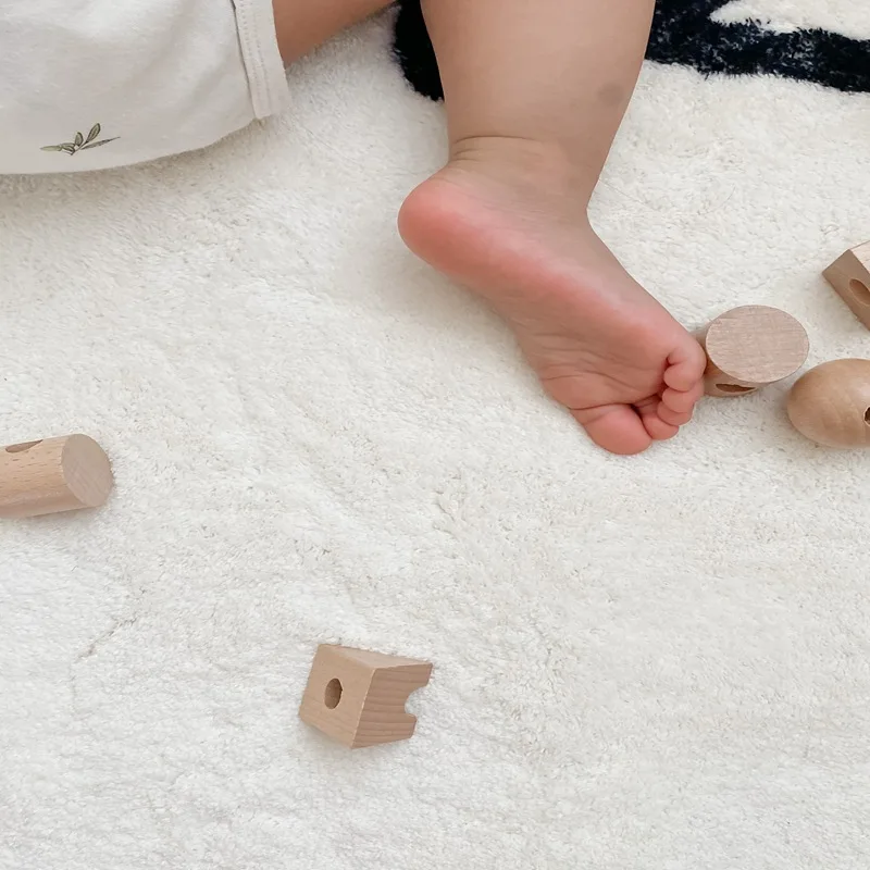 Kinderen Kruipen Mat Verdikte Kasjmier Ronde Tapijt Leuke Cartoon Kinderkamer Kruipen Mat 26 Engels Letters Verlichting