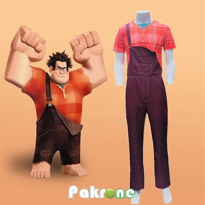 Wreck-It Ralph 2 Cosplay Costume Rompers T-shirt Jumpsuit Men Halloween Party Outfits