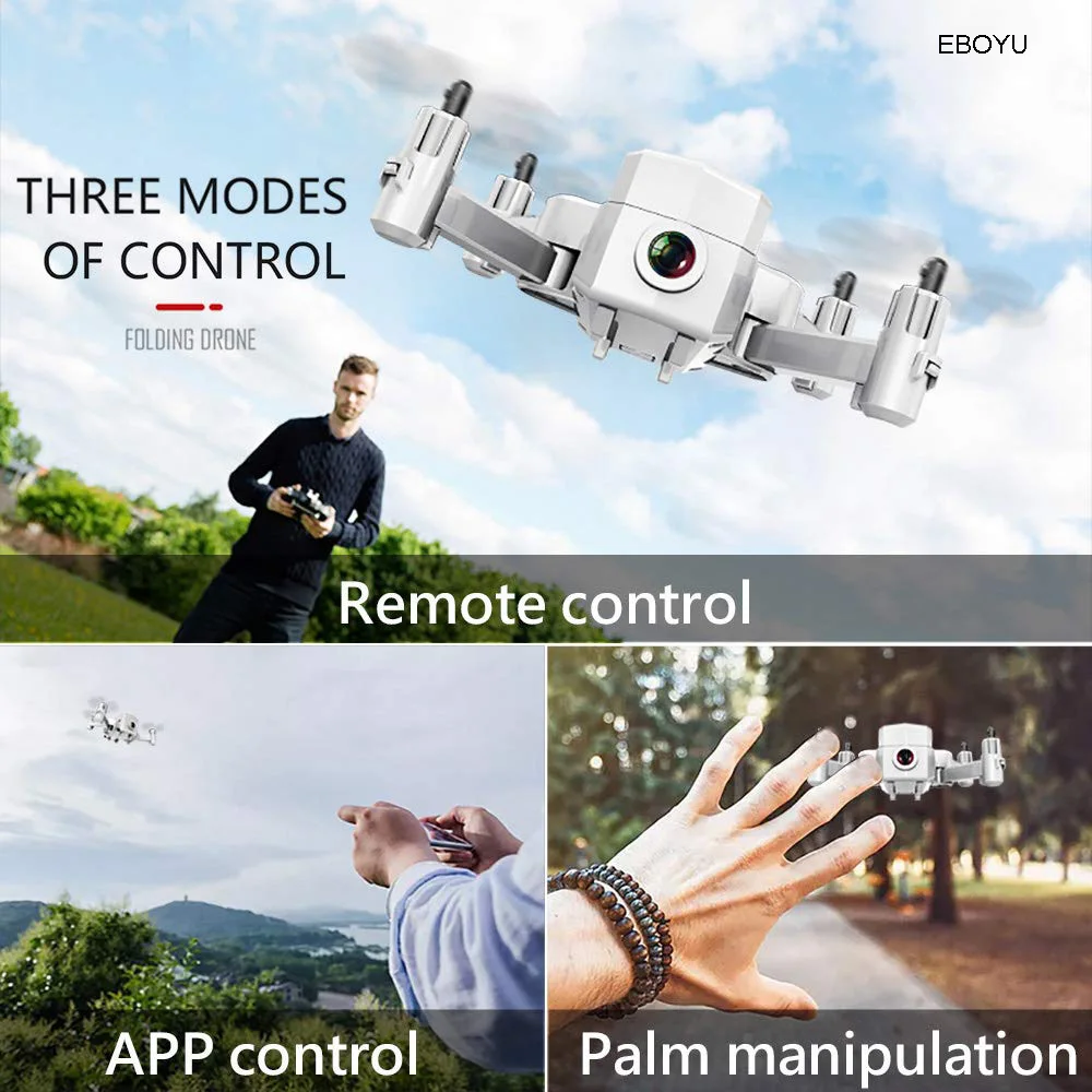 EBOYU L102 Mini RC Drone WiFi FPV 720P HD Camera + Dual Cameras Optical Flow Positioning Smart Follow Gesture Mode RC Quadcopter