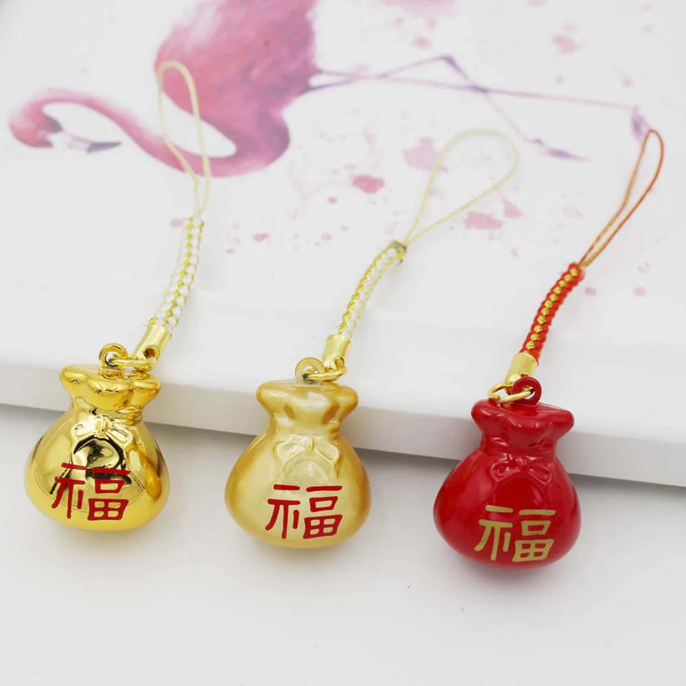 Good Luck Close Cartoon Jingle Bell Charms Necklace Pendant Accessories Jewelry Craft Findings