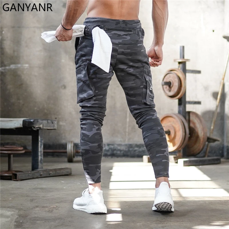 

GANYANR Running Pants Men Jogging Gym Sports Training Sportswear Trackpants Trousers Workout Soccer Bodybuilding Sweatpants Long