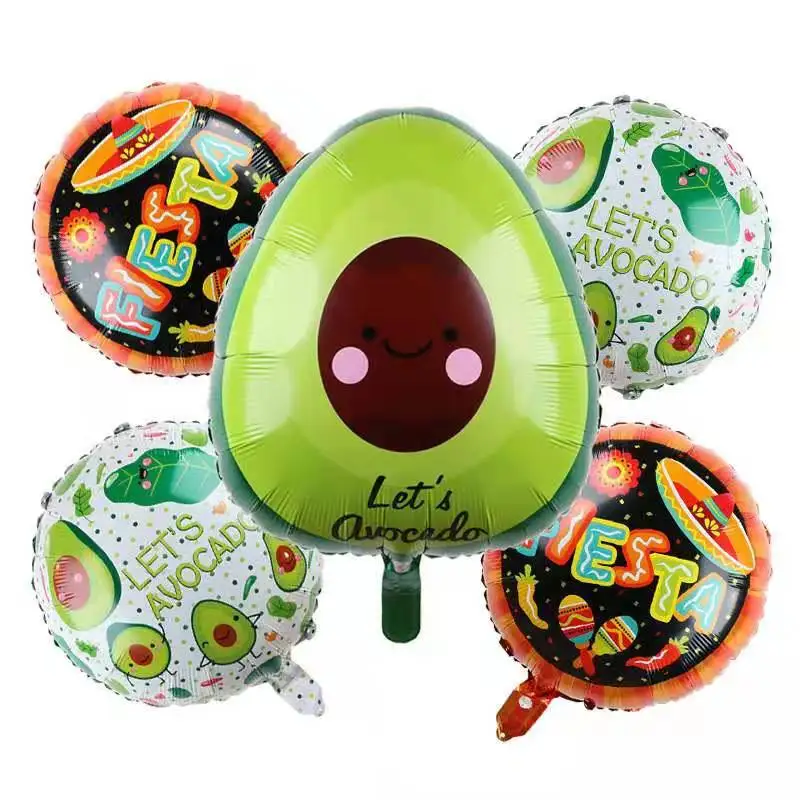 

1pcChildren's Day Toy Decoration Birthday Party Decoration Special Shaped Avocado Shape Summer Tropical Fruit Aluminum Film Ball